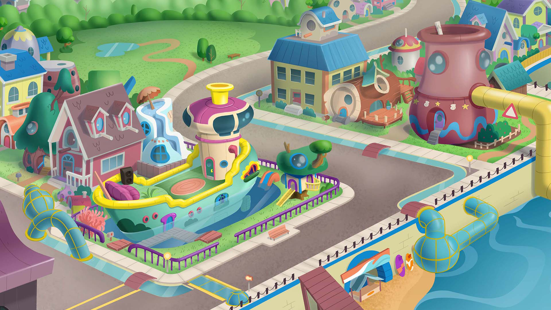 A scenic view of the town from Octicorn.